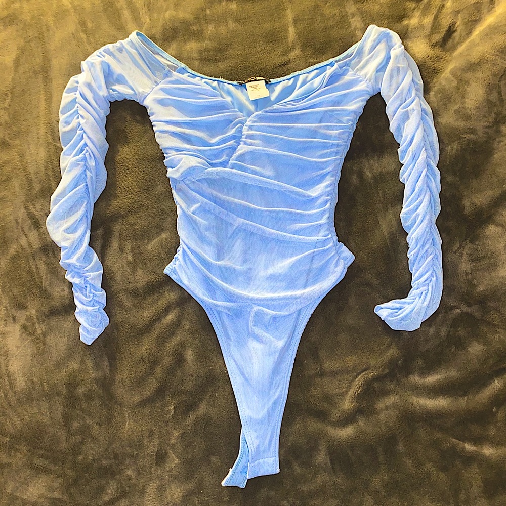 Light blue body suit